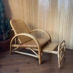 Vintage Boho Rotan Ligstoel Lounge Chair '60 Verstelbaar thumbnail 2