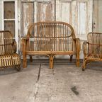 Vintage Belse 8 Rotan Fauteuil. Design. Jaren ‘50. thumbnail 4