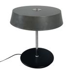 Midcentury Modern - Table Lamp - Black Base That Support A Gray Shade On A Chrome Upright thumbnail 2