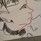 Krijt Tekening Gesigneerd Miro, 2E Helft 20E Eeuw thumbnail 3