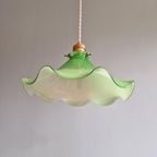 Vintage Hanglamp In Groene Opaline, Jaren 60-70 thumbnail 6