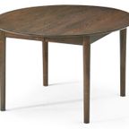 Maggie Round Dining Table In Smoked Oak Veneer With 120/160/200 Cm Extension - Includes 2 Extra Leaves. thumbnail 2