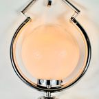 Vintage Opaline Hanging Pedant / Sphere In Chrome Plated Housing With A Ceramic Base thumbnail 3