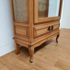 Antieke Vintage Houten Vitrinekast Wandkast Servieskast Kast thumbnail 15