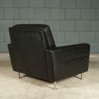 Vintage Lederen Fauteuil – Zwart – Jaren 70 thumbnail 11