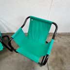 Tweetal Vintage Deense Fauteuils, Xcol, Zwart Staal Met Groene Stof, 1980’s thumbnail 16