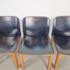 Set 4 Zwart Leer Eetkamerstoelen Afra & Tobia Scarpa '70 thumbnail 6