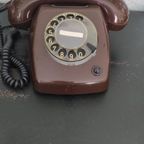 Vintage Telefoon Met Draaischijf T65 Deluxe Bruin Mocca thumbnail 5