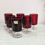 Vintage Luminarc Cavalier Glazen Ruby Red (6X) thumbnail 5