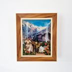 Oostenrijk 3d Vintage Schilderij Met Kristal Stenen Etc. thumbnail 2