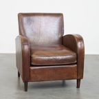 Statige, In Goede Staat Verkerende En Comfortabele Schapenleren Fauteuil/Armchair thumbnail 2
