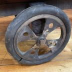 Vintage Industriele Houten Steekwagen Showkar Salontafel thumbnail 6
