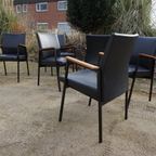 Set Van 6 Industriele Midcentury Armstoelen/ Vergaderstoelen thumbnail 3