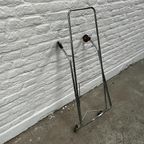 Vintage Serveerwagen Of Barcart Chroom, Rond, Houten Bladen thumbnail 11