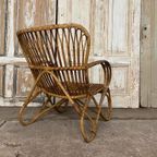 Vintage Belse 8 Rotan Fauteuil. Design. Jaren ‘50. thumbnail 2