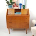 Vintage Deense Teakhouten Secretaire | Wandkast | Ladenkast thumbnail 12