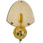 Vintage Wandlamp Glas Goud Hollywood Regency thumbnail 2