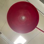 Rode Arc Lamp Met Ovalen Tulip Voet - Italië Jaren 70 thumbnail 8