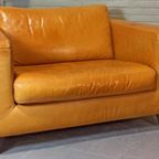 Vintage Design Leren Xl Fauteuil Loveseat, Machalke, Cognac thumbnail 2