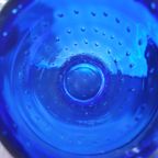 Vintage Kobalt Blauwe Stretched Bubbles Cilinder Vaas thumbnail 5