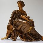 Beeld Van Romeins/Griekse Zittende Vrouw, Gesigneerd Aizelin, 19Th Century thumbnail 13