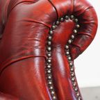 Unieke Set Van 4 Mooie Engelse Rundleren Chesterfield Clubfauteuils In Een Gevlamde Rode Kleur thumbnail 7