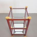 Vintage Bijzettafel Messing Italy Rek Regency '70 Side Table thumbnail 9