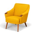 Geherstoffeerde Deens Design Gele Fauteuil By Johannes Andersen, 1960S thumbnail 8