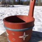 Allmoge Zweedse Houten Pot Handbeschilderd thumbnail 7