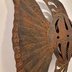 Grote Metalen Vis Maanvis Beeld Retro Jaren 70 Stijl thumbnail 5