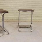 Set Van 2 Vintage Chrome En Vinyl Kruks Krukjes thumbnail 2