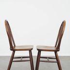 Set Van 8 Vintage Houten Windsor Spijlen Stoelen In Engelse Stijl Uit De Jaren ’70 thumbnail 4