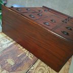 Antieke Geleefde Mahoniehouten Ladenkast, Apothekerskast Archiefkast Afm. 90x37cm En 103cm Hoog. thumbnail 4