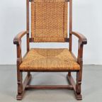 Vintage Arts & Craft Fauteuil Biezen Eiken Japandi ‘20 Stoel thumbnail 4