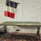 Stoere Tafel, Frans Tafelblad Met Industrieel Onderstel thumbnail 7