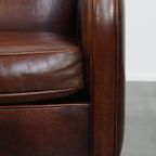 Comfortabele Schapenleren Fauteuil/ Armchair Met Een Mooi Patina En Warme Kleuren thumbnail 6