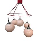 Xxl Cluster Of Opaline Globes - De Stijl / Gispen (Attr.) - Dutch Design Chandelier thumbnail 4