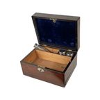 19Th C Fine English Mahogany Fineer Writing Box - 100% Complete + Secret Drawers thumbnail 4