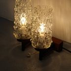Vintage Dubbele Wandlamp - Hout, Glas Jaren '60 thumbnail 3