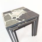 Vintage Stone Side Table Set | Nesting Tables Grey thumbnail 9