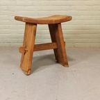 Vintage Japandi Stijl Houten Kruk thumbnail 6