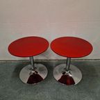Set Retro Bijzettafel Nachtkastjes Tulpvoet Jaren 70 Stijl thumbnail 10