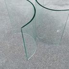 Vintage Postmodern Glazen Bijzettafel, Rond thumbnail 12