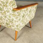 Vintage Clubfauteuils – Velours Bladmotief – Jaren 60 thumbnail 5