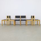 6x Eetkamerstoel Cees Braakman <<<brand>>>, 1970s Nieuw Gestoffeerd thumbnail 15
