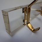 Plexiglas En Messing Wandkapstok Muurkapstok Hollywood Regency Stijl, 1970 thumbnail 6