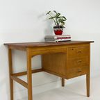 Scandinavisch Vintage Teak Fineren Bureau Veme thumbnail 4