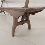 Victoriaanse Spoorwegbank Hout – Zeldzaam Ontwerp Met Omkeerbare Rugleuning thumbnail 8