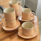 Peach Pink Coffee Cups With Gold thumbnail 2