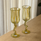 Set Of 4 Colorful Handblown Glasses From Kenya thumbnail 2